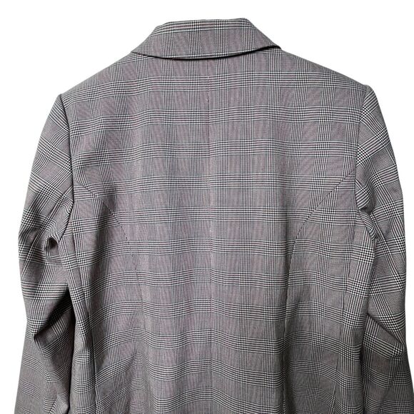 Court & Rowe Warwick Double-Breasted Houndstooth Plaid Blazer Sz 12 Gray Career - Picture 8 of 13